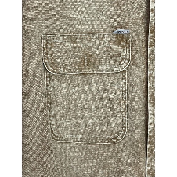 Carhartt Rugged Outdoor Vintage Canvas Acid Wash Chore Shirt Mens XL USA Made - Picture 14 of 16